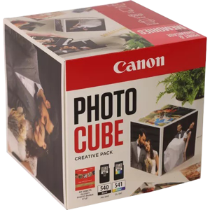 Canon + 13x13 cm Fotopapier 40 Blatt Value Pack Noir(e) / Plusieurs couleurs Original PG-540+CL-541 Photo Cube Creative Pack