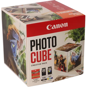 Canon + 13x13 cm Fotopapier 40 Blatt Value Pack Noir(e) / Plusieurs couleurs Original PG-540+CL-541 Photo Cube Creative Pack