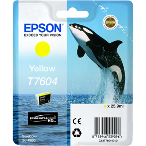 Epson T7604 Cartouche d'encre Jaune Original C13T76044010