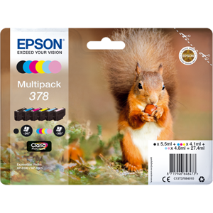 Epson 378 Multipack Noir(e) / Cyan / Magenta / Jaune / Cyan (brillant) / Magenta (brillant) Original C13T37884010