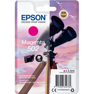 Epson 502 Cartouche d'encre Magenta Original C13T02V34010