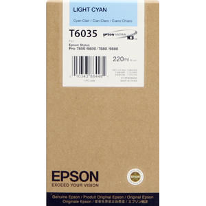 Epson T6035 Cartouche d'encre Cyan (brillant) Original C13T603500