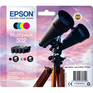 Epson 502 Multipack Noir(e) / Cyan / Magenta / Jaune Original C13T02V64010 - Publicité