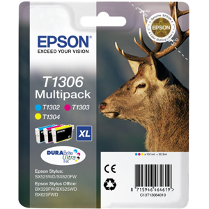 Epson T1306 Multipack Cyan / Magenta / Jaune Original C13T13064012 - Publicité