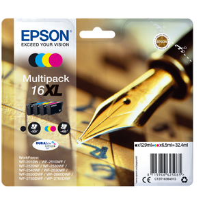 Epson T1636 Multipack Noir(e) / Cyan / Magenta / Jaune Original C13T16364012 - Publicité