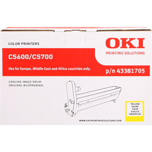 Oki C5600/5700 Tambour d'image Jaune Original 43381705