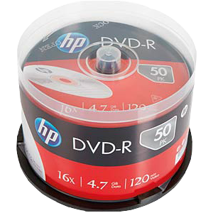 HP DVD-R 4.7GB/120Min/16x Cakebox (50 Disc) Accessoires informatiques  Original DME00025