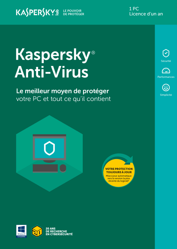 KASPERSKY Oem Kaspersky Antivirus - 1 Appareil - 1 An KASPERSKY Oem Kaspersky Antivirus - 1 Appareil - 1 An