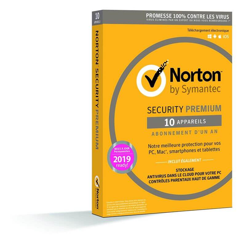 Symantec Norton Security 2020 Premium - 10 Appareils - 1 An