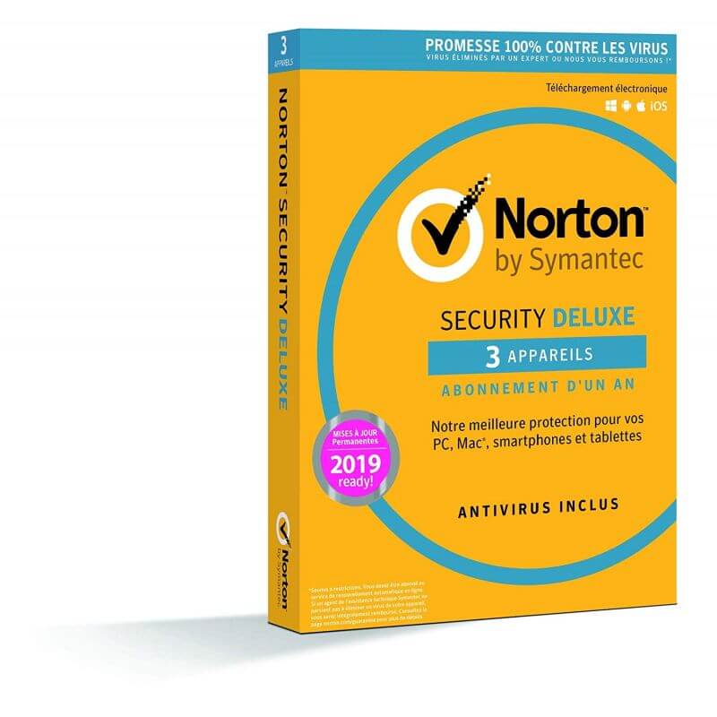 Symantec Norton Security 2020 Deluxe - 3 Appareils - 1 An
