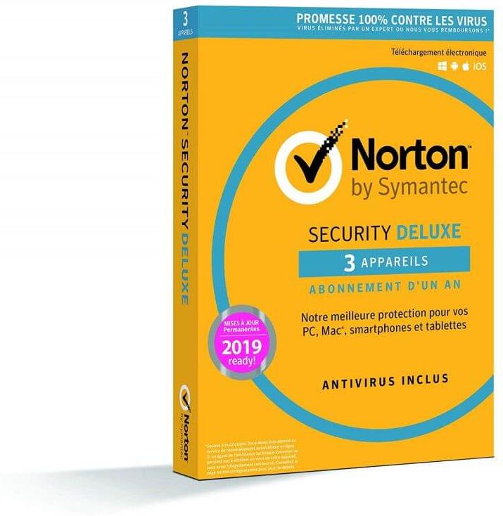 Symantec Norton Security 2020 Deluxe - 3 Appareils - 1 An Symantec Norton Security 2020 Deluxe - 3 Appareils - 1 An