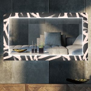Artforma Miroir Décoratif Avec Rétroéclairage LED Pour Le Salon - Lines 50x50 - Publicité