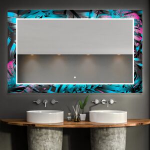 Artforma Miroir Décoratif Rétroéclairé Pour La Salle De Bains - Fluo Tropic 50x50 - Publicité