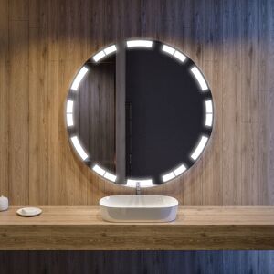 Artforma Rond Illumination LED Miroir Sur Mesure Eclairage Salle De Bain L121 50x50 - Publicité