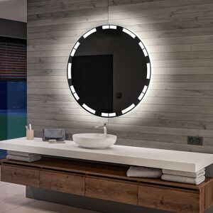 Artforma Rond miroir LED éclairé par batterie L121 50x50 - Publicité