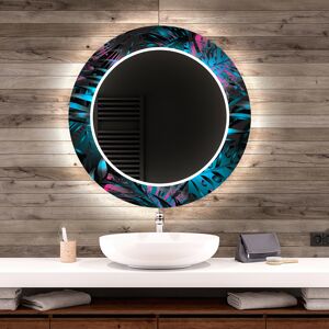 Artforma Miroir Décoratif Rond Avec Éclairage Led Pour La Salle De Bain - Fluo Tropic 50x50 - Publicité