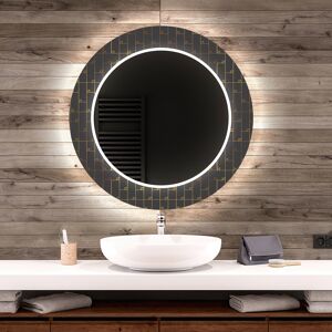 Artforma Miroir Décoratif Rond Avec Éclairage Led Pour La Salle De Bain - Microcircuit 50x50 - Publicité