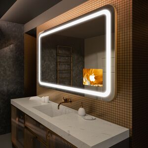 Artforma Arrondie Illumination LED Miroir Sur Mesure Eclairage Salle De Bain L147 50x50 - Publicité