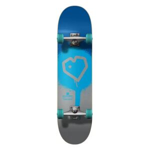 Blueprint Spray Heart V2 Skateboard Complet (Bleu/Argent/Bleu-vert)