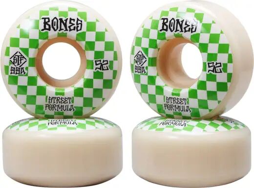 Bones Roues Skate Bones STF V3 Slims Pack de 4 (52mm - Blanc/Vert) Bones Roues Skate Bones STF V3 Slims Pack de 4 (52mm - Blanc/Vert)