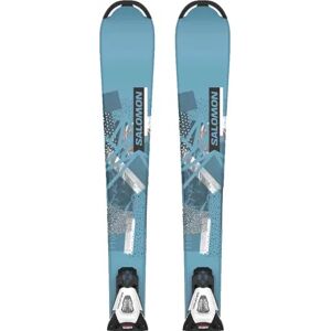 Salomon QST Jr S Skis + C5 GW Bindings (Bleu)