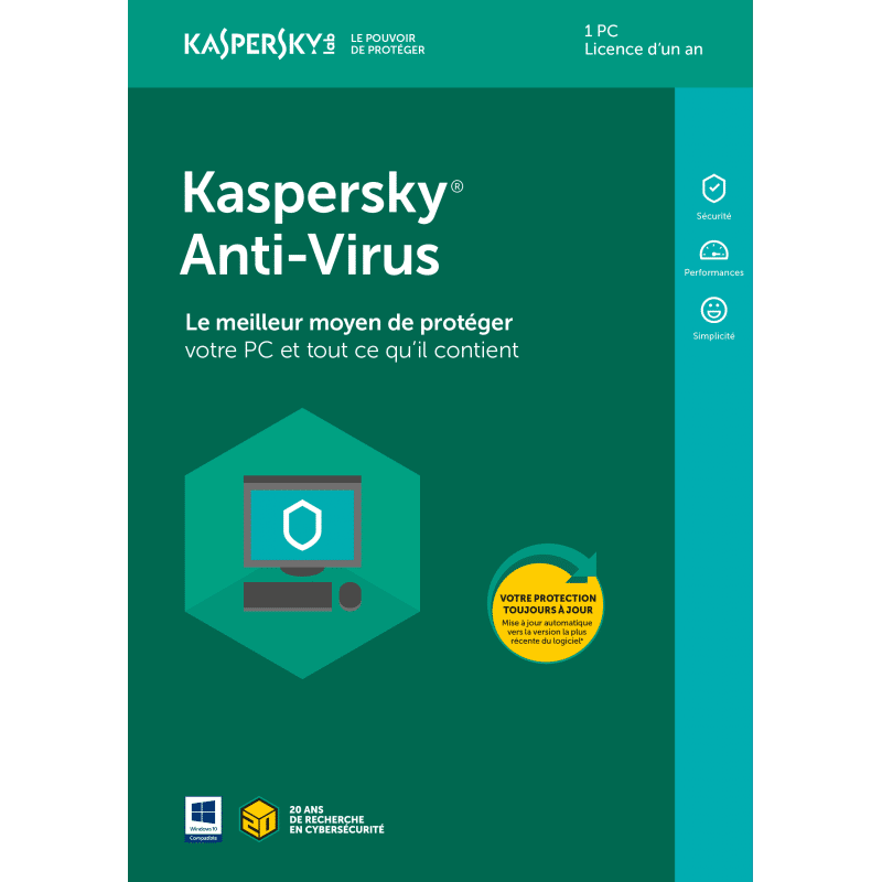 KASPERSKY Oem Kaspersky Antivirus - 1 Appareil - 1 An KASPERSKY Oem Kaspersky Antivirus - 1 Appareil - 1 An