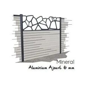 OCEWOOD Decor Aluminium Mineral (Couleurs : Anthracite RAL7016, Decor Aluminium Ocewood : Lame TRIPLE : 600 x 30 x 1970mm)