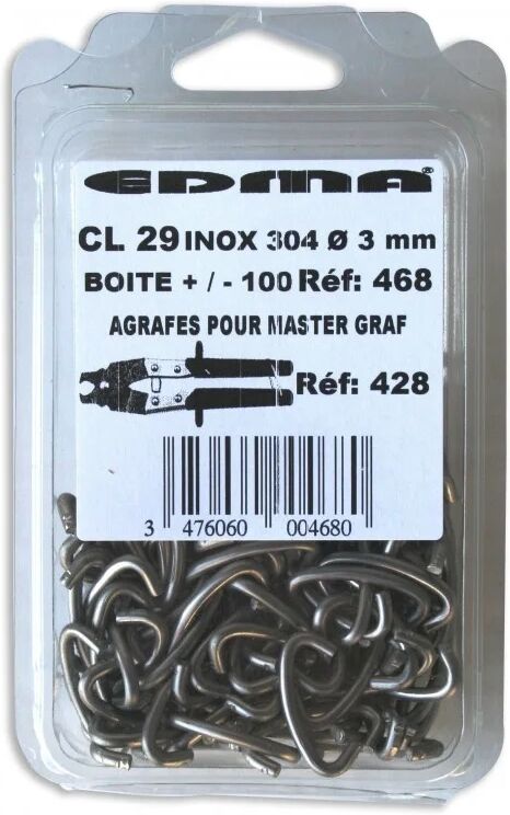 EDMA Agrafe Inox pour poteau rond (Couleurs : Inox)