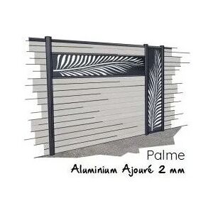 OCEWOOD Decor Aluminium Palme (Couleurs : Taupe RAL7006, Decor Aluminium Ocewood : Lame DOUBLE : 400 x 30 x 1970mm)