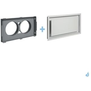 Grille de coffrage avec boîtier double buse Ø125 ou Ø150 mm KEMP AIR 02 Blanc ou Noir 440 x 250 mm