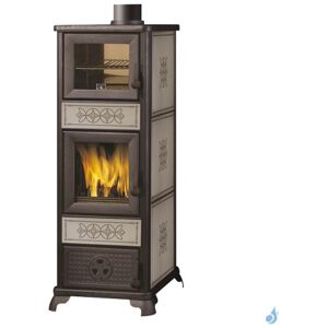 EK 63 Poele a bois avec four de cuisson EK63 Decor C Puissance 7.2kW Sortie Ø 13cm Superieure Male