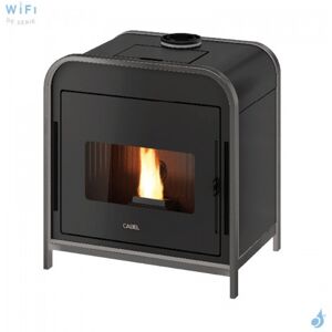 Poele a granules etanche CADEL Frame 9 Up-Twin Air ventile Puissance 9.3kW WiFi Sortie Fumee Superieure