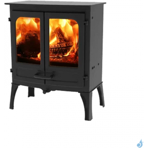 Poele a bois Charnwood Island II sur pieds hauts Puissance 8kW