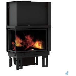 EK 63 Foyer à bois d'angle canalisable EK63 Firek 2 Puissance 15.2kW Sortie Ø 20cm