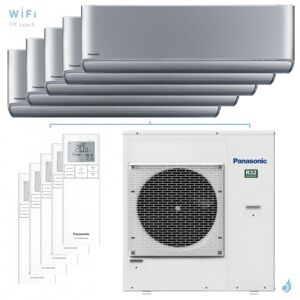 Penta split Etherea Argent CU-5Z90TBE 9kW tailles 20 + 20 + 20 + 25 + 35 Panasonic CS-XZ20ZKEW (x3) + CS-XZ25ZKEW + CS-XZ35ZKEW