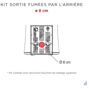 Kit sortie fumees par l'arriere Ø 8 cm pour poele a granules Edilkamin Cherie 9/11 Evo