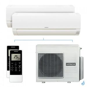 Climatiseur Bi Split HITACHI Dodai 2 5.3kW Tailles 3.5 + 3.5 RAK-35/35REF + RAM-53NE3F Mural PAC air-air Inverter