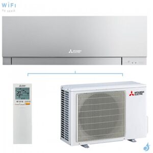 Mitsubishi Electric Climatiseur Mono Split MITSUBISHI MSZ-EF25VGKS + MUZ-EF25VG 2.5kW MSZ-EF Argent Mural Design WiFi PAC inverter silencieuse