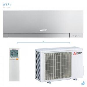 Mitsubishi Electric Climatiseur Mono Split MITSUBISHI MSZ-EF42VGKS + MUZ-EF42VG 4.2kW MSZ-EF Argent Mural Design WiFi PAC inverter silencieuse