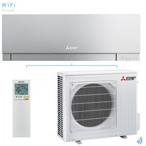 Mitsubishi Electric Climatiseur Mono Split MITSUBISHI MSZ-EF50VGKS + MUZ-EF50VG 5.0kW MSZ-EF Argent Mural Design WiFi PAC inverter silencieuse