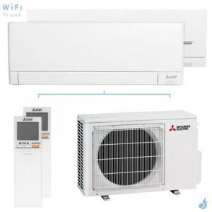 Mitsubishi Electric Climatiseur bi Split Mitsubishi MSZ-AY MXZ-2F42VF4 4.2kW tailles 15 + 35 MSZ-AP15VGK + MSZ-AY35VGK WiFi Mural Inverter