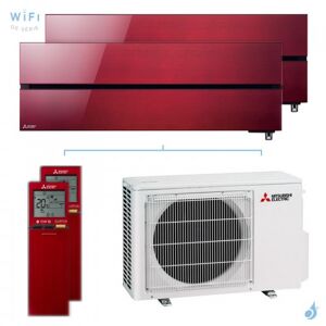 Mitsubishi Electric Climatiseur bi split Mitsubishi MSZ-LN Rouge MXZ-2F53VF4 5.3kW tailles 25 + 35 MSZ-LN25VG2R + MSZ-LN35VG2R Design de Luxe WiFi