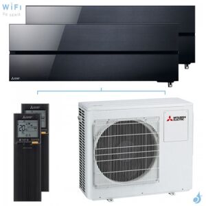 Mitsubishi Electric Climatiseur bi split Mitsubishi MSZ-LN Noir MXZ-3F68VF4 6.8kW tailles 35 + 35 MSZ-LN35VG2B + MSZ-LN35VG2B Design de Luxe WiFi