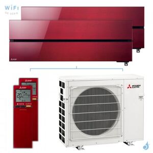 Mitsubishi Electric Climatiseur bi split Mitsubishi MSZ-LN Rouge MXZ-5F102VF2 10.2kW tailles 50 + 50 MSZ-LN50VG2R + MSZ-LN50VG2R Design Luxe WiFi