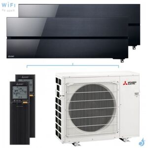 Mitsubishi Electric Climatiseur bi split Mitsubishi MSZ-LN Noir MXZ-5F102VF2 10.2kW tailles 50 + 50 MSZ-LN50VG2B + MSZ-LN50VG2B Design Luxe WiFi