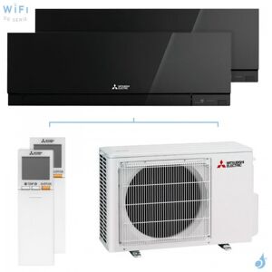 Mitsubishi Electric Climatiseur bi split Mitsubishi MSZ-EF noir MXZ-2F53VF4 5.3kW tailles 25 + 35 MSZ-EF25VGKB + MSZ-EF35VGKB WiFi Mural Design