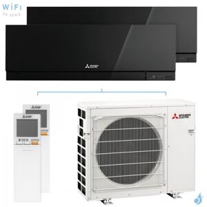 Mitsubishi Electric Climatiseur bi split Mitsubishi MSZ-EF Noir MXZ-5F102VF2 10.2kW taille 50 + 50 MSZ-EF50VGKB + MSZ-EF50VGKB WiFi Mural Design