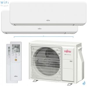 Climatiseur bi split FUJITSU Mural KMCF AOYG18KBTA2 5kW tailles 25 + 25 Takao M2 WiFi de serie ASYG09KMCF + ASYG09KMCF