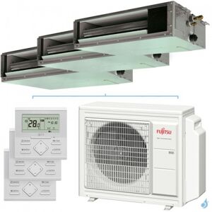 Climatiseur tri split FUJITSU KSLAP AOYG18KBTA3 5.4kW tailles 20 + 20 + 35 Gainable ARXG07KSLAP + ARXG07KSLAP + ARXG12KSLAP