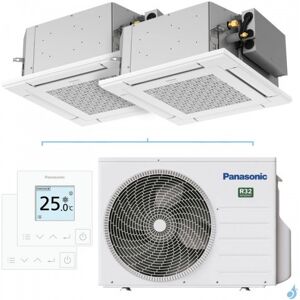 Climatiseur bi split PANASONIC Cassette PY3 CU-2Z35TBE 3.5kW tailles 20 + 20 Cassette 4 voies 60x60 S-M20PY3E + S-M20PY3E